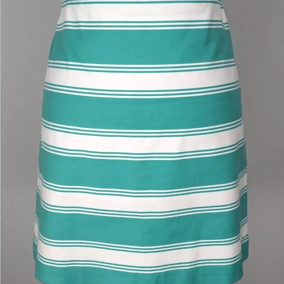 VINEYARD VINES Turquoise Blue Green White Striped Straight Pencil Skirt Size 10 - Picture 1 of 8